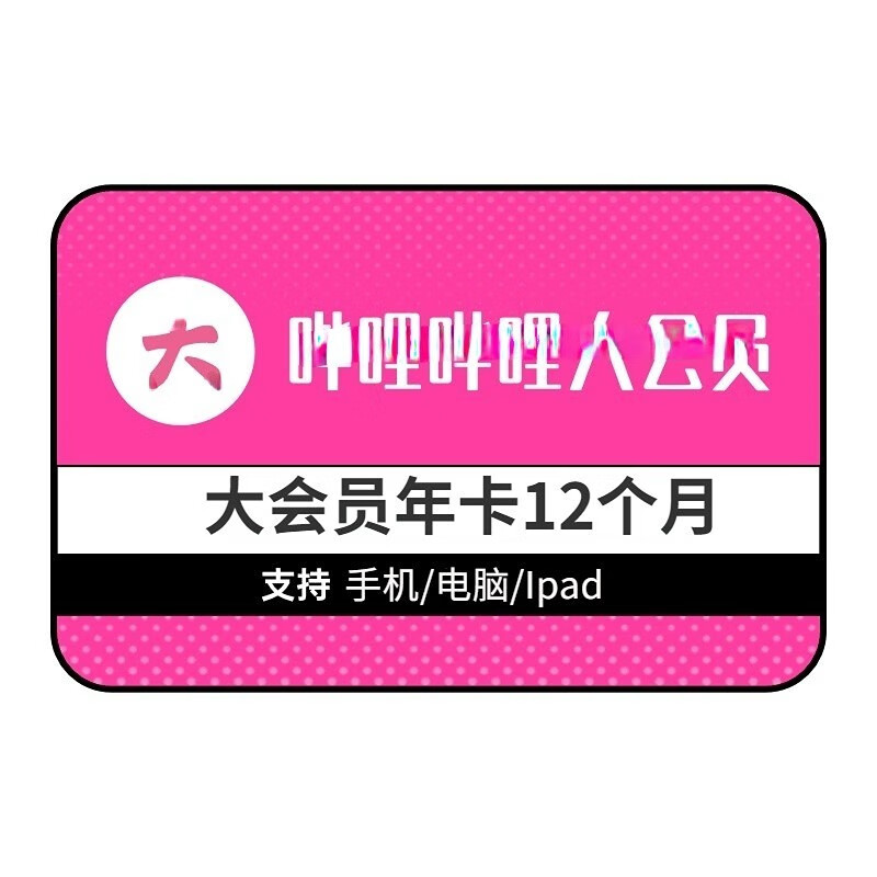 哔哩哔哩 12个月大VIP会员卡 99.8元