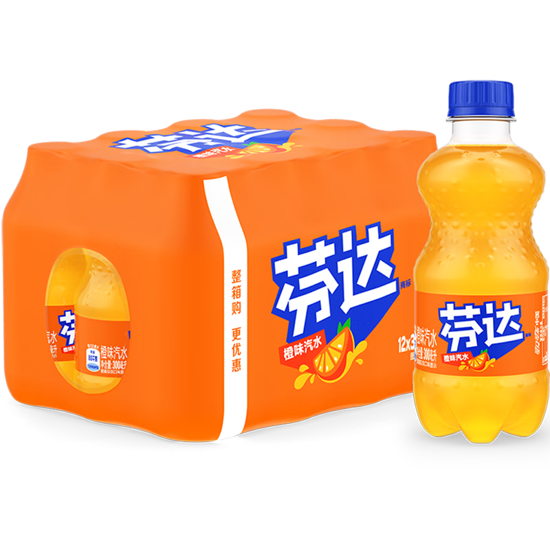 Plus会员、首购、概率券：芬达 Fanta 橙味汽水 300ml*12瓶 13.7元（plus包邮）