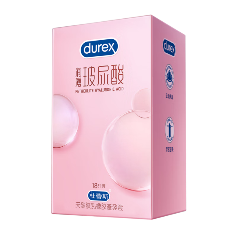 杜蕾斯(durex)超薄玻尿酸持久套18只 65.09元(需领券)