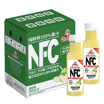 88VIP：Farmerland 福兰农庄 NFC 苹果汁300ml*6瓶 18.9元