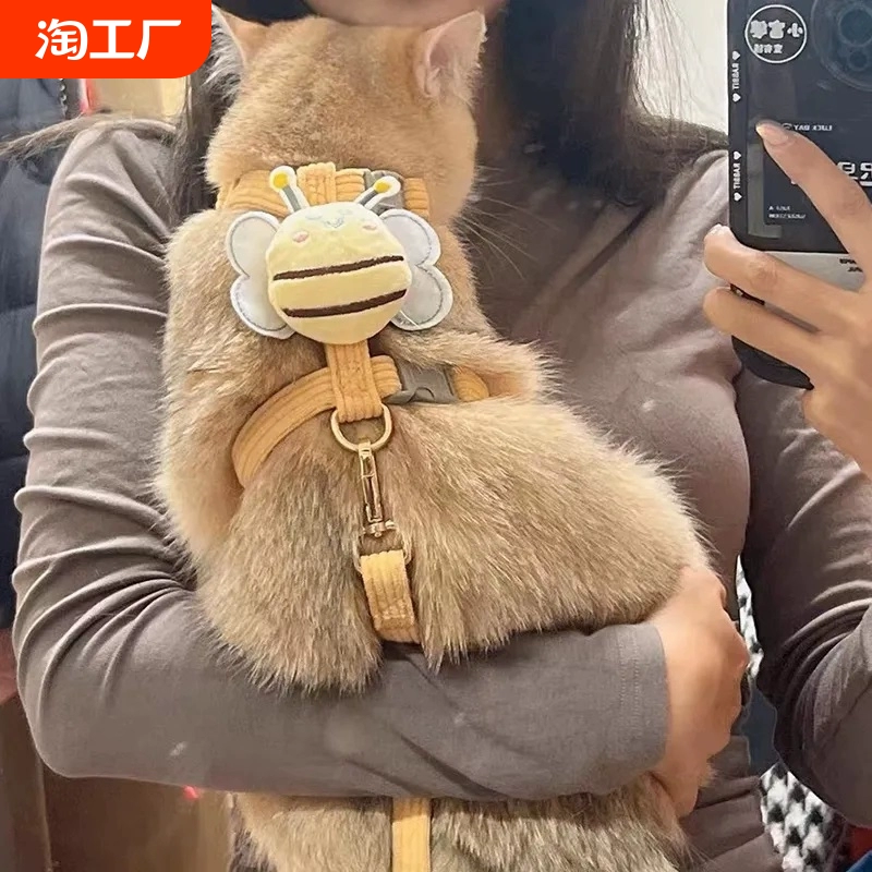 猫咪牵引绳防挣脱外出专用宠物兔子背心遛猫溜小猫链子猫绳子加长 ￥4.81