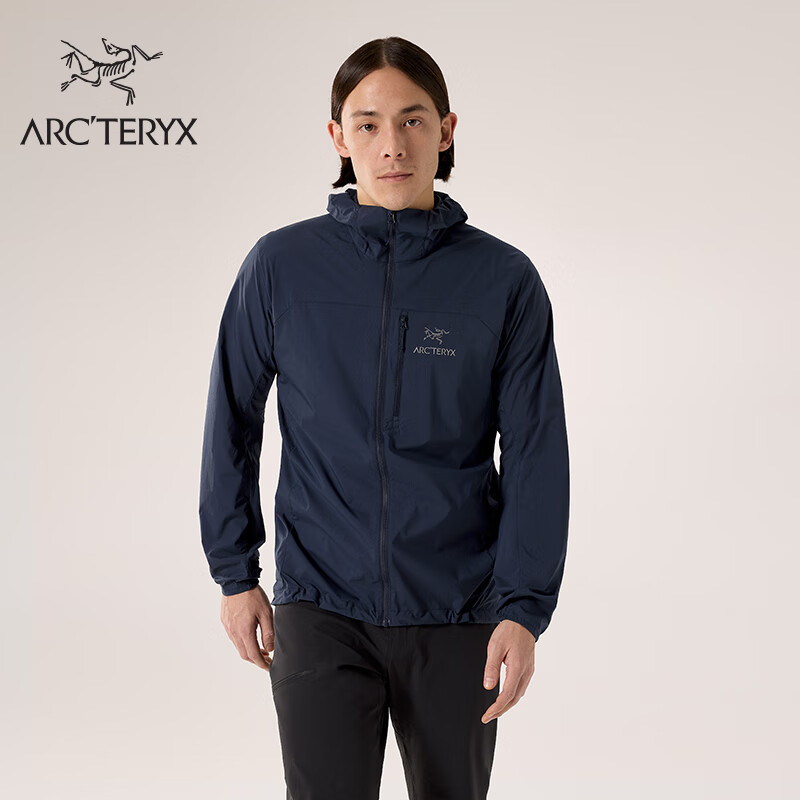 ARC'TERYX 始祖鸟 SQUAMISH HOODY 轻量 男子 风壳夹克 Black Sapphire/蓝黑色 M 1800元