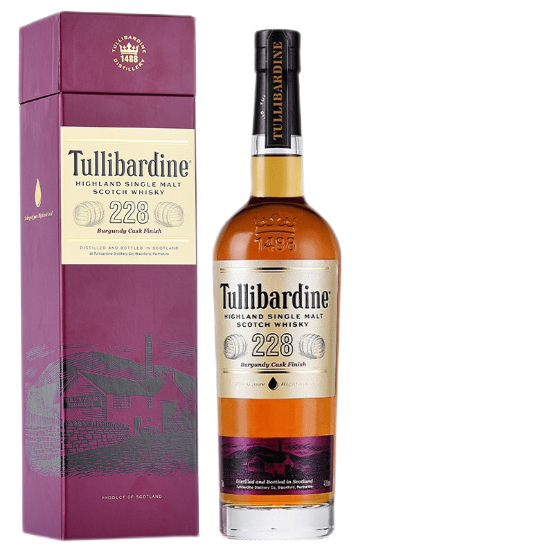 TULLIBARDINE 图里巴丁228勃艮第桶单一麦芽苏格兰威士忌700ML 230.86元（需用券）