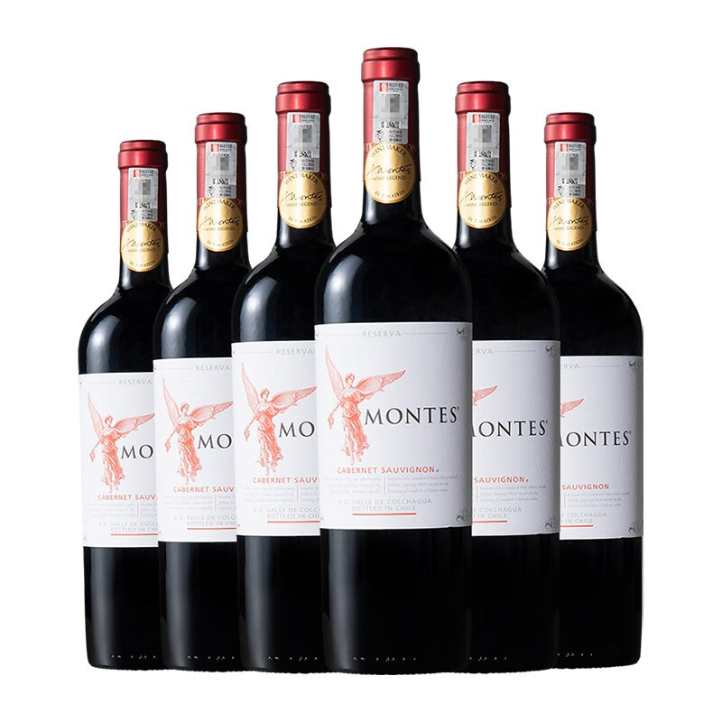 plus会员montes蒙特斯红天使珍藏梅洛干红葡萄酒750ml6瓶整箱装440元