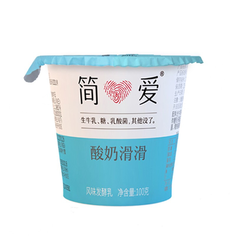 simplelove 简爱 酸奶滑滑原味低温发酵无添加剂酸奶便携装100g 原味滑滑100g*18