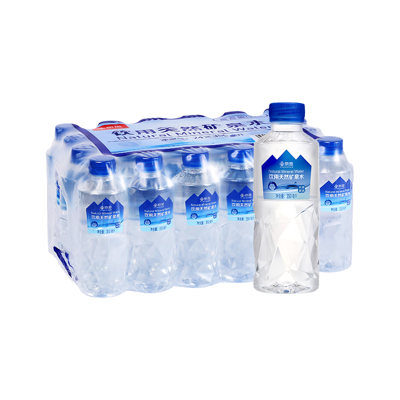 京觅 饮用天然矿泉水 350ml*24瓶 19.11元