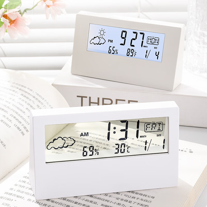 米良品 桌面简约多功能数显电子时钟 19.9元（需用券）