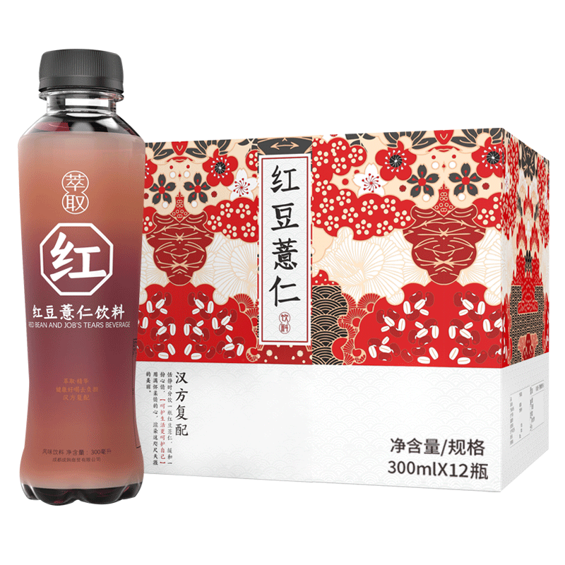 小苏 红豆薏仁风味饮料 300ml*12瓶 ￥12.9