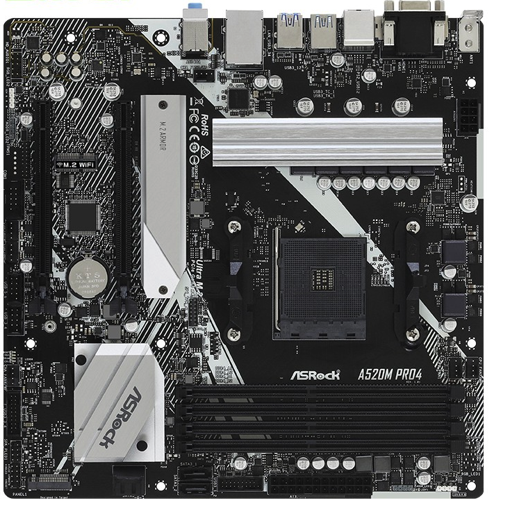 ASRock 华擎 A520M Pro4 M-ATX主板（AMD AM4、A520） 509元