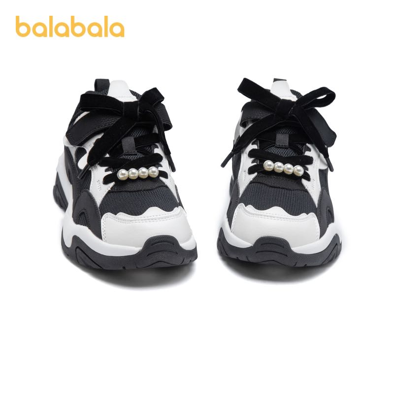 巴拉巴拉 童鞋儿童慢跑运动鞋女童秋季透气防滑大童鞋撞色 94.91元