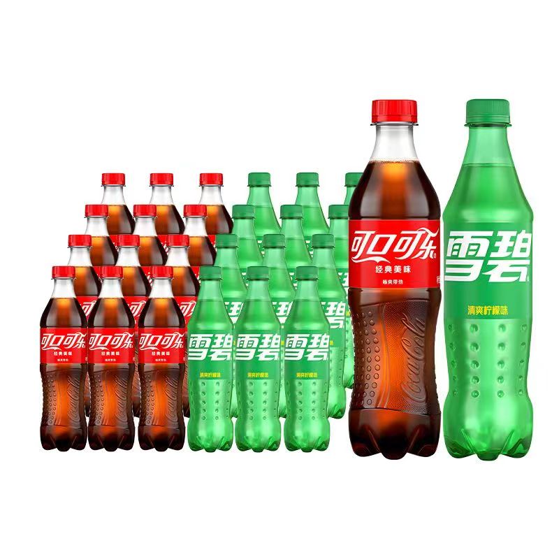 PLUS会员:可口可乐（Coca-Cola）汽水碳酸饮料混合装 可乐500ml*12瓶+雪碧500ml*12