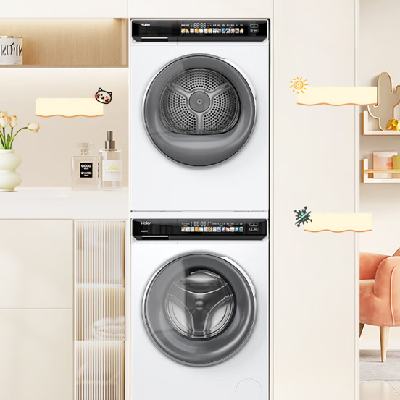 新品预售、PLUS会员：Haier 海尔 超薄洗烘套装 10KG精华洗滚筒洗衣机+空净过