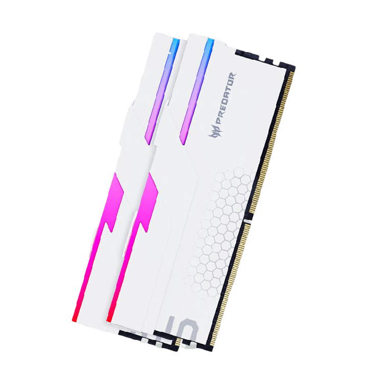 PREDATOR 宏碁掠夺者 Hermes冰刃系列 DDR5 6400MHz RGB 台式机内存 灯条 白色 32GB 16GB