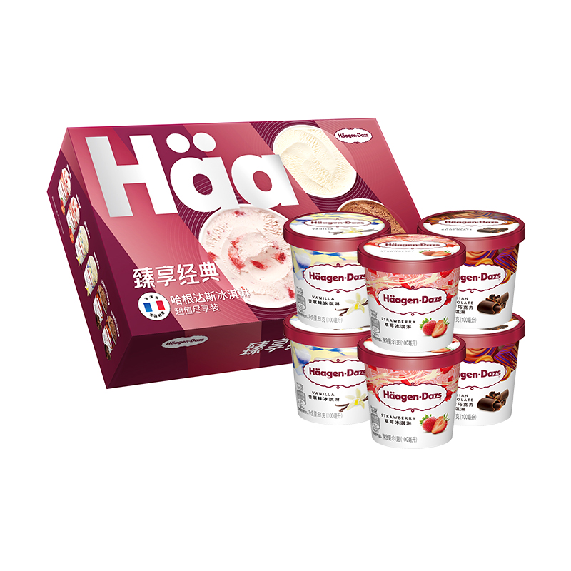 88VIP:哈根达斯 Häagen·Dazs 法国冰淇淋礼盒 81g*6杯 78.99元