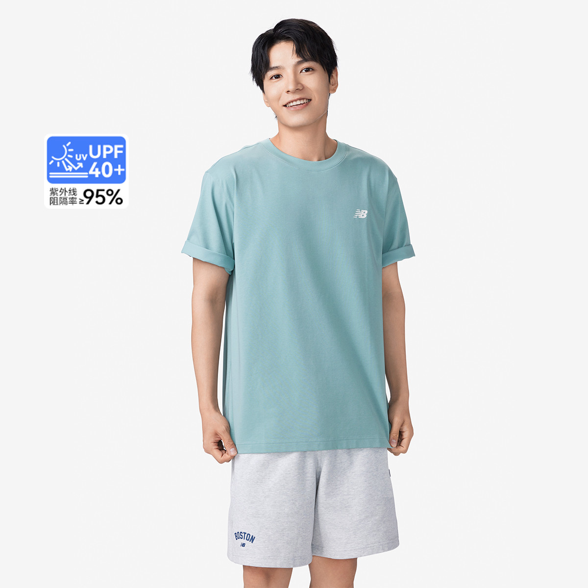 new balance NB官方正品男户外运动休闲防晒凉感短袖T恤NEE36011 134元