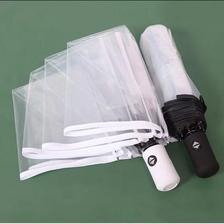 透明伞折叠雨伞韩国全自动伞创意三折手动学生小清新结实耐用加厚 27.8元