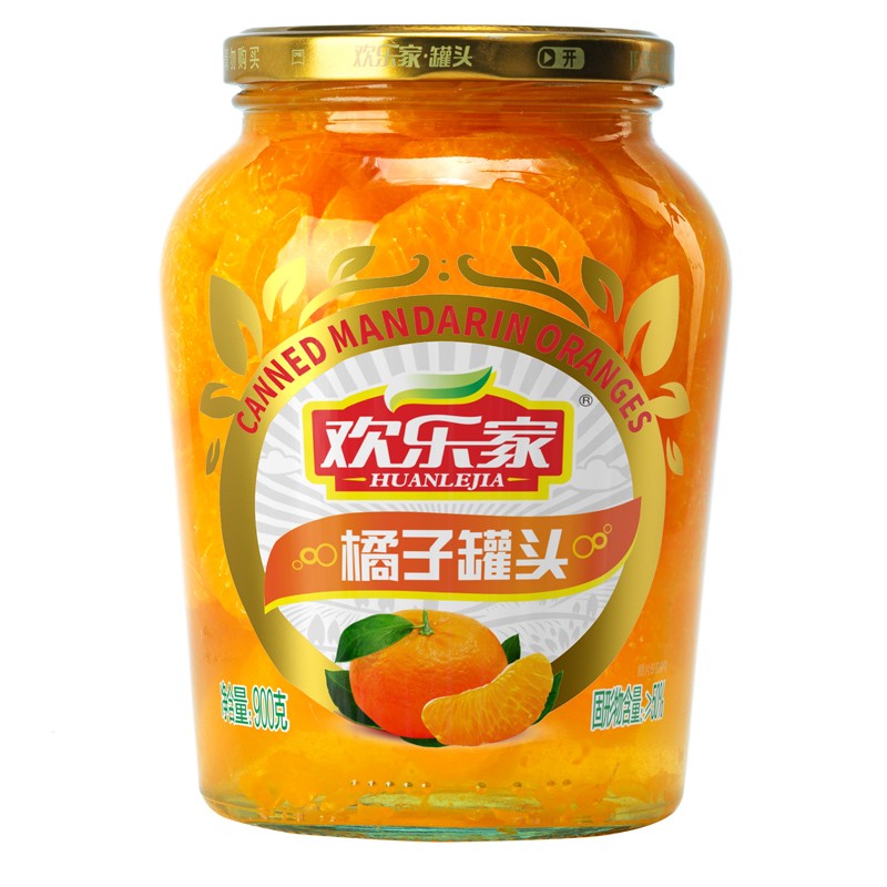 HUANLEJIA 欢乐家 橘子罐头 900g 12.51元