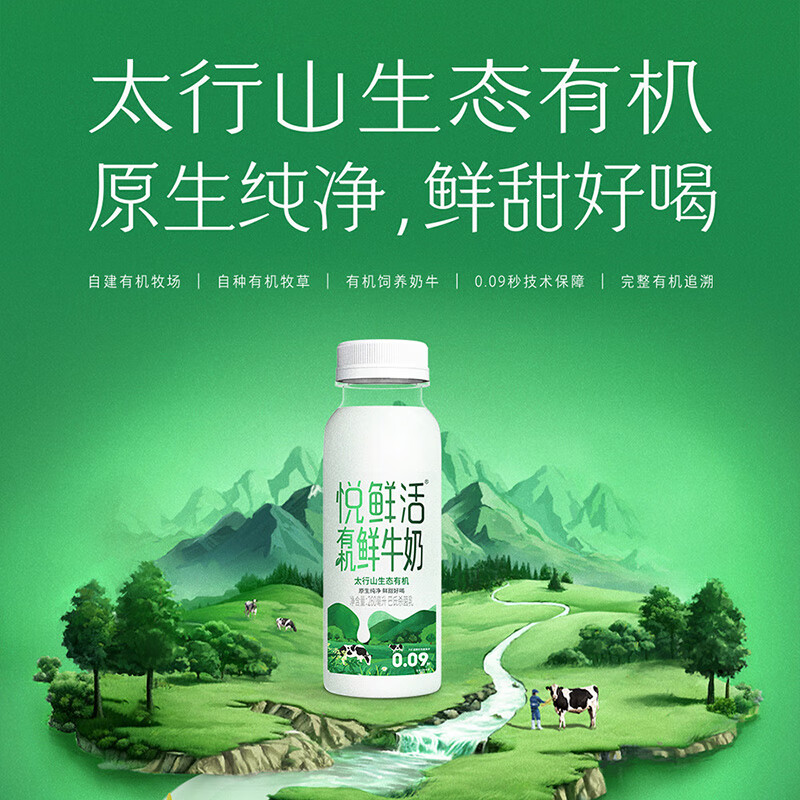 悦鲜活 有机鲜牛奶 260ml*5瓶 巴氏杀菌乳 26.03元（需买2件，需用券）