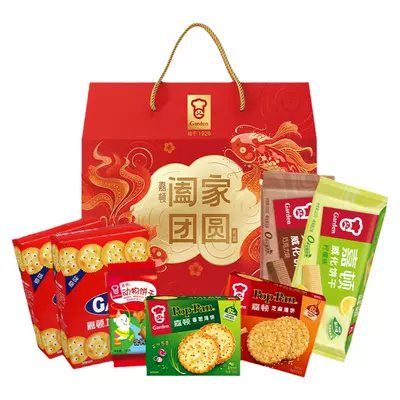 嘉顿 阖家团圆年货礼盒食品饼干1060g 29.01元