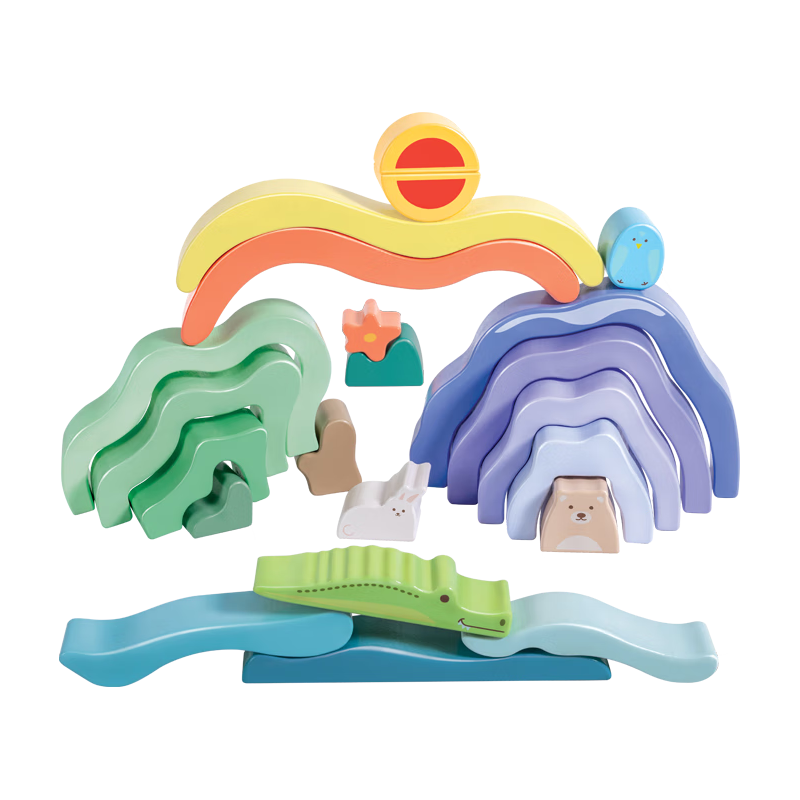 Hape 动物艺术积木叠叠乐分类积木盒 2-6岁 拼插积木 136元（需用券）