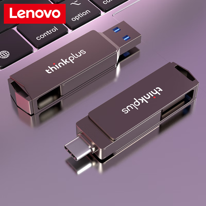 Lenovo 联想 thinkplus MU254 USB 3.1 U盘 黑色 32GB USB-A/Type-C双口 34.9元