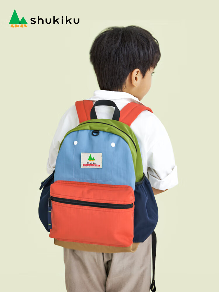 SHUKIKU 儿童书包小学生中学生书包男女生大容量休闲背包双肩包橙红L码 174元