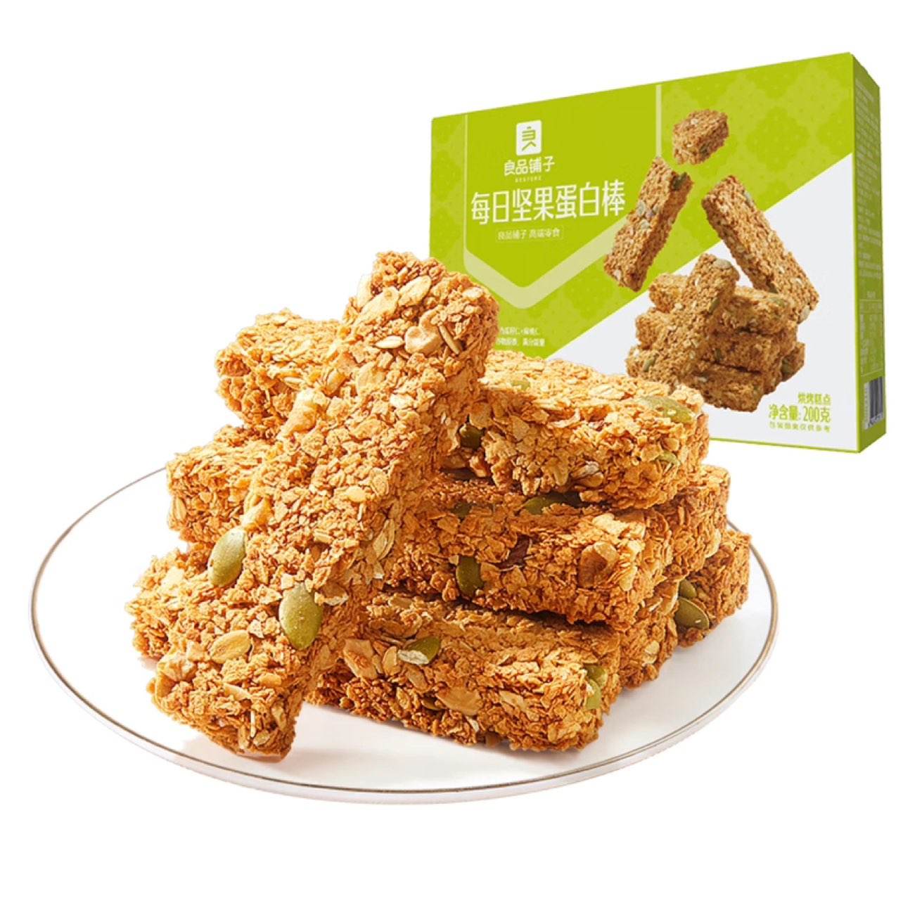 良品铺子 每日坚果蛋白棒200g*2件 15.8元包邮（需领券，合7.9元/件）