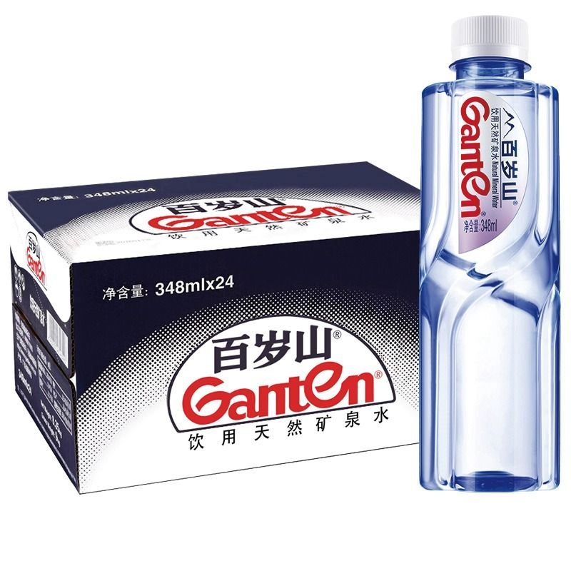 Ganten 百岁山 天然矿泉水348ml*6小瓶整箱偏硅酸健康饮用水饮料瓶装食品 ￥9.4