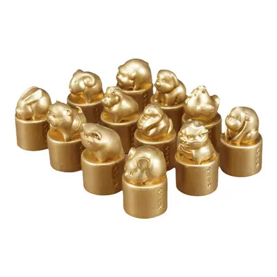 需首购：西泠印社 十二生肖黄铜印章 送印泥+锦盒 118.84元包邮+316淘金币