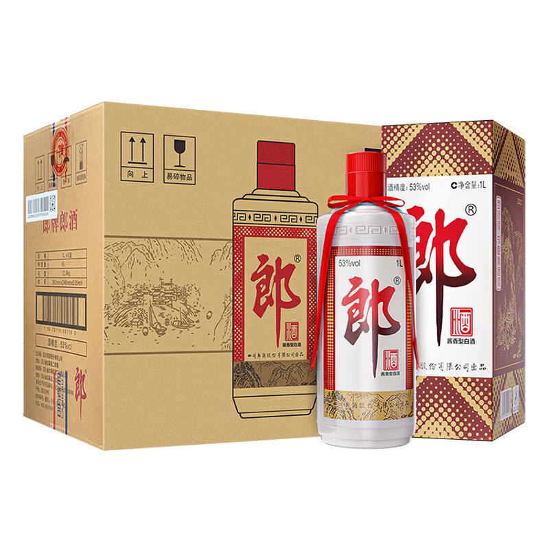 移动端、京东百亿补贴：LANGJIU 郎酒 郎牌郎酒 53度 酱香型 1000ml*6瓶 1948.46元