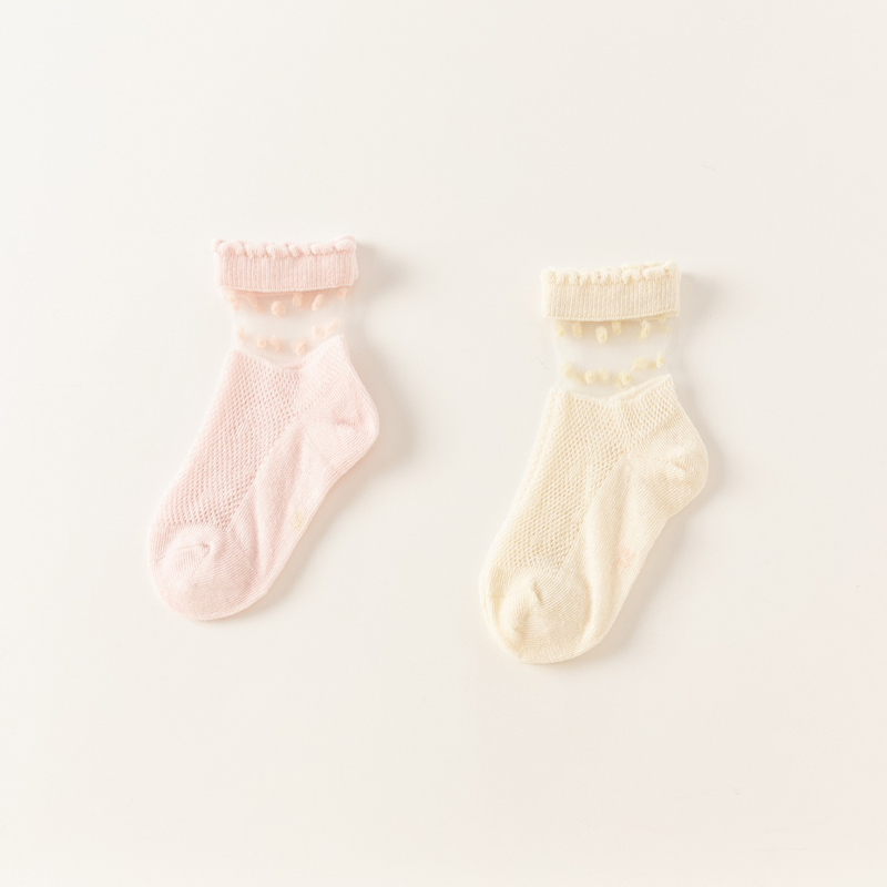 戴维贝拉 儿童短袜2024夏季女童轻薄袜子宝宝弹力童袜 18.05元
