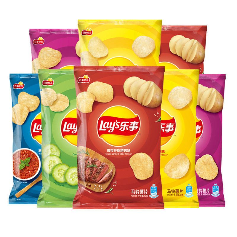 Lay's 乐事 薯片40g土豆片原切大包装10包休闲追剧零食品小吃 23.9元