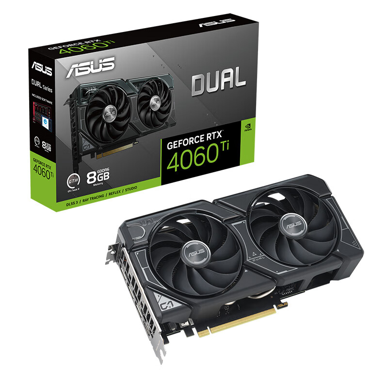 ASUS 华硕 DUAL GeForce RTX4060TI-O8G 显卡 8GB 黑色 2499元