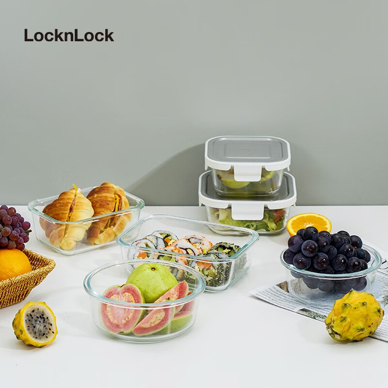 LOCK&LOCK LBG445STS 玻璃保鲜盒 1L 长方形 32.52元（双重优惠）