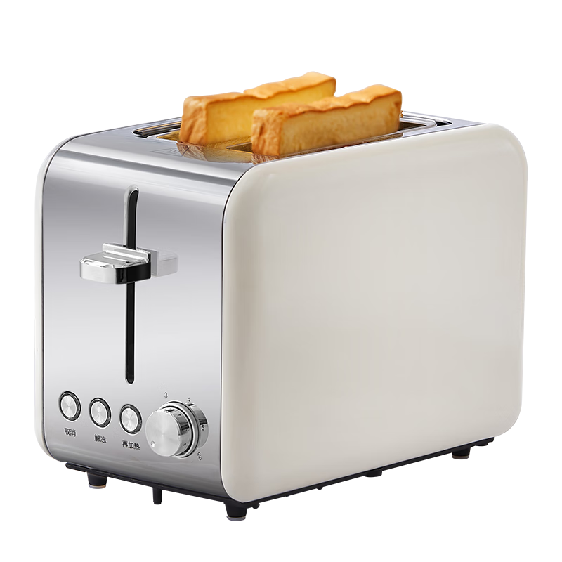 美的（Midea）多士炉早餐机 全自动不锈钢内胆吐司机双面 不锈钢机身配烘烤