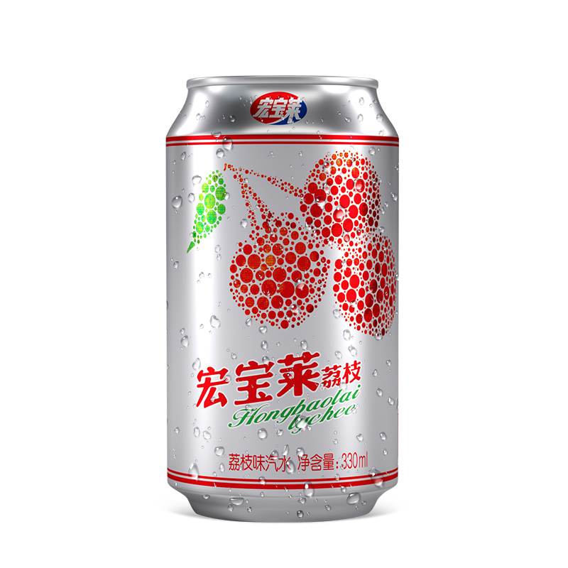 宏宝莱 荔枝汽水 年货 碳酸饮料 东北 经典老汽水 330ML*24罐 整箱装 28.58元（