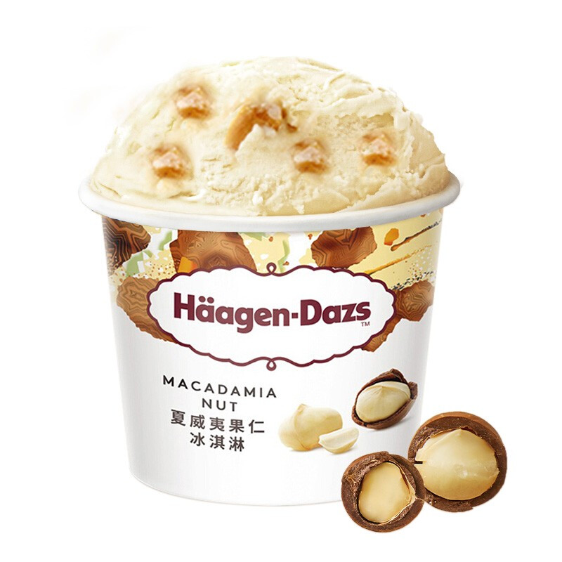 哈根达斯 夏威夷果仁冰淇淋 81g 25.8元（需买3件，实付77.4元，双重优惠）