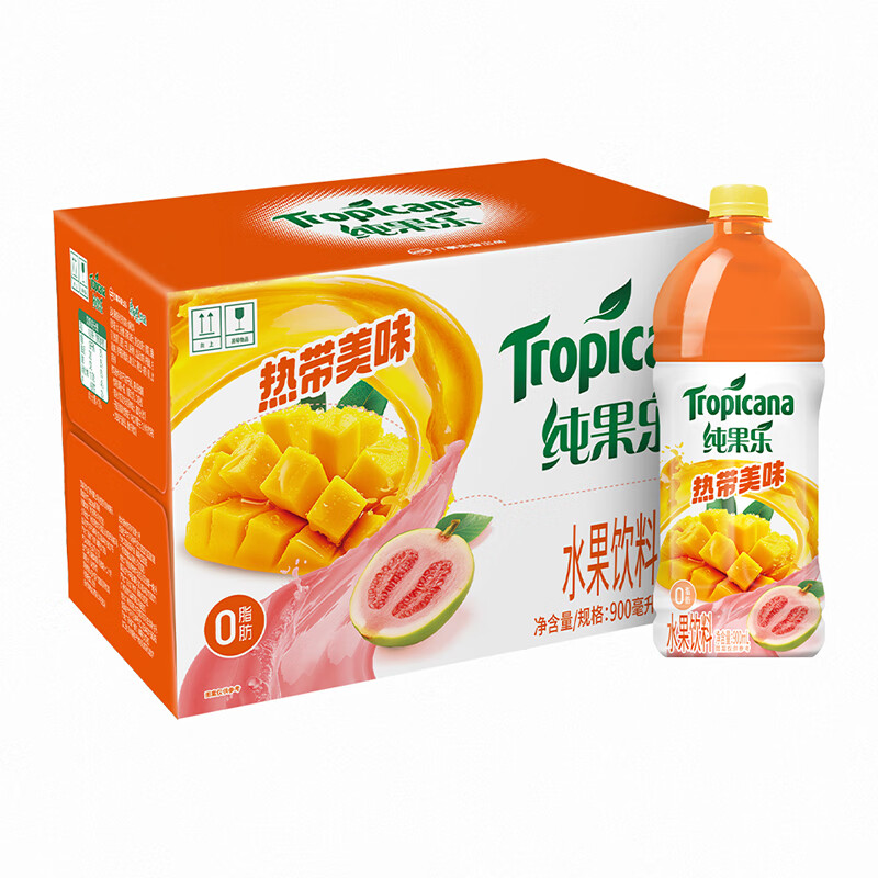 百事 纯果乐热带美味果汁饮料 900ml*12瓶 33.52元（需买2件，需用券）