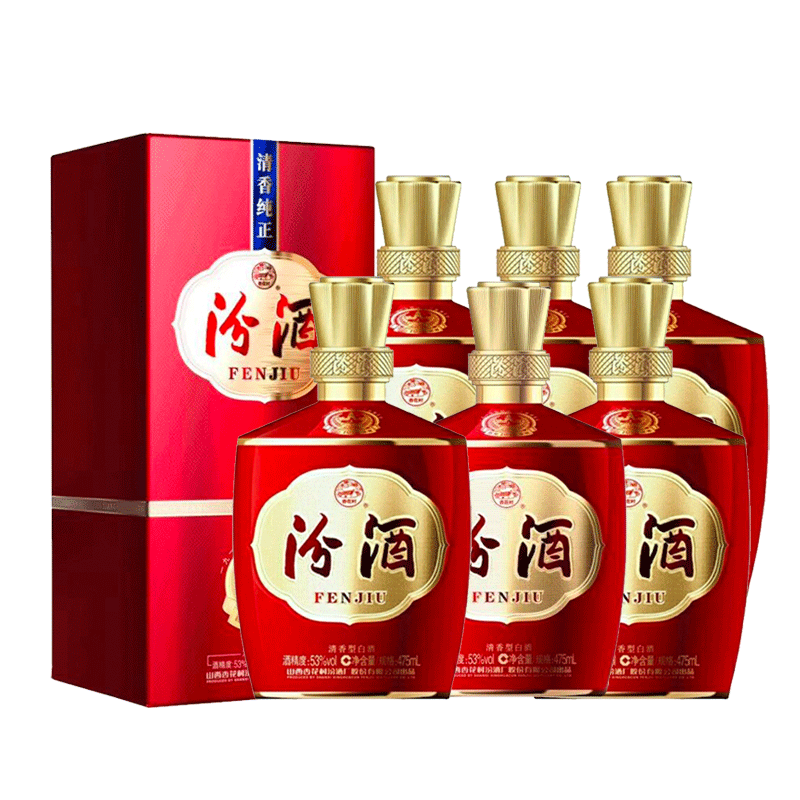 PLUS会员:汾酒 清香型白酒 53度、475ml*6瓶、整箱装 760.16元(需领券,赠50元京豆后)