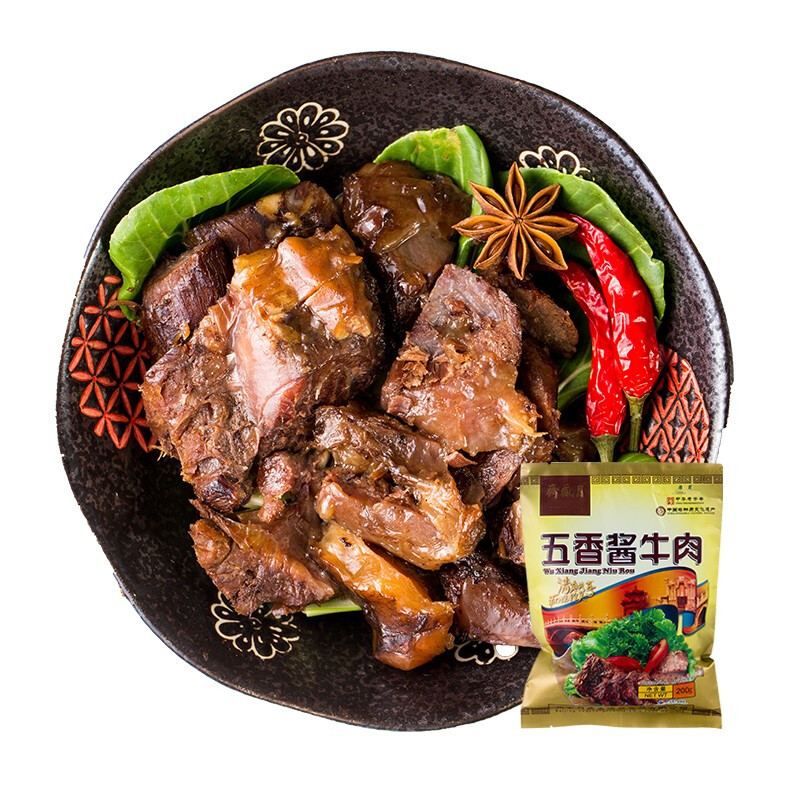 月盛斋 清真牛肉 中华 酱卤熟食牛肉 五香酱牛肉 200g 41.48元