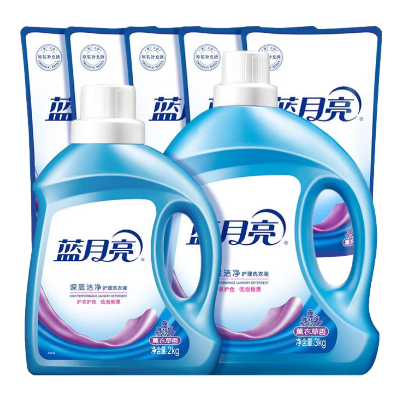 蓝月亮 洗衣液 深层洁净 适用机洗手洗 15斤套装 74.4元包邮(需领券)