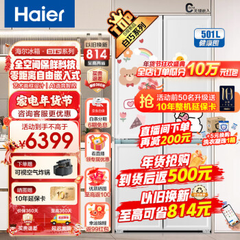 Haier 海尔 BCD-501WGHTD14W9U1 对开门冰箱 501L ￥4839