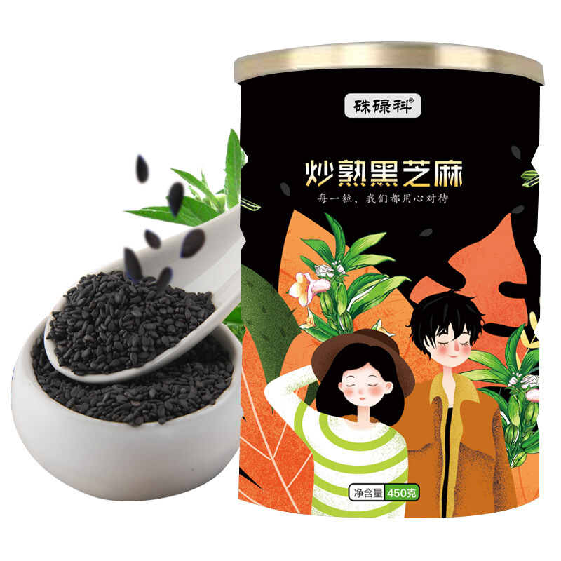 硃碌科 炒熟黑芝麻 450g 19.92元