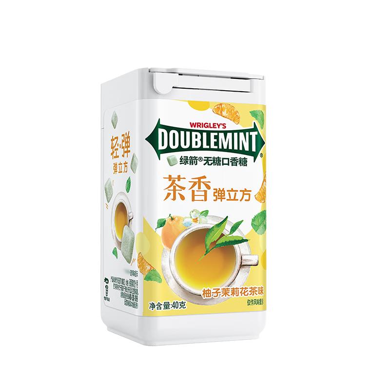 绿箭 弹立方无糖口香糖柚子茉莉花味约40g 口气清新糖零食糖果小零食 10.9元