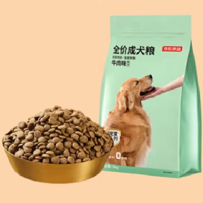 PLUS会员：京东京造 全价成犬粮牛肉味 2kg 18.96元+运费（凑单实付25.22元）