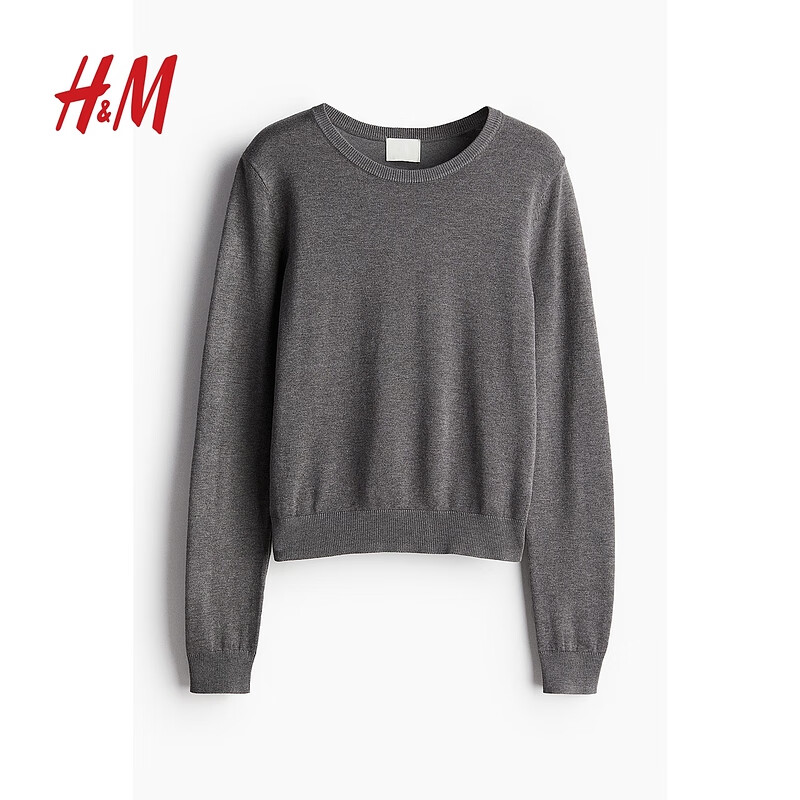 H&M 女装 圆领柔软细密针织套衫 1239458 58.46元（需用券）