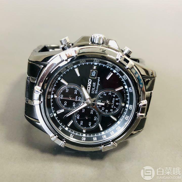 SEIKO 精工 SSC143 三眼计时太阳能男表1234元