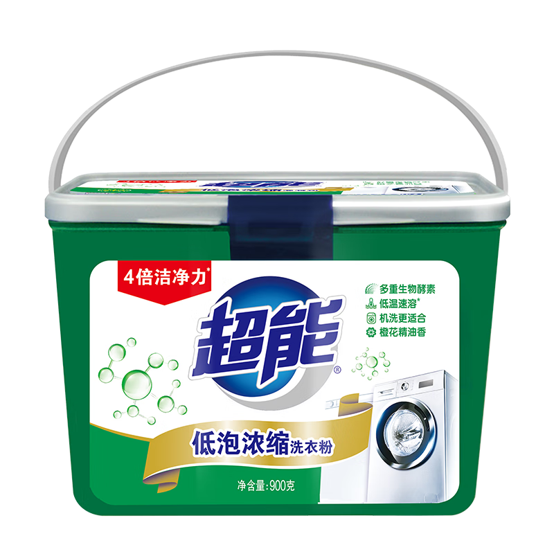 超能 900g超能低泡浓缩洗衣粉 4倍洁净力 15.01元（券后13.01元）