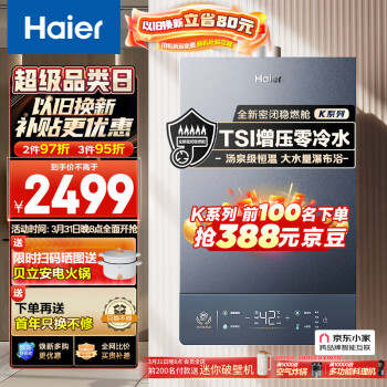 Haier 海尔 大温泉系列 JSQ31-16KT5FPRCU1 燃气热水器 16L 31kW ￥1940.2