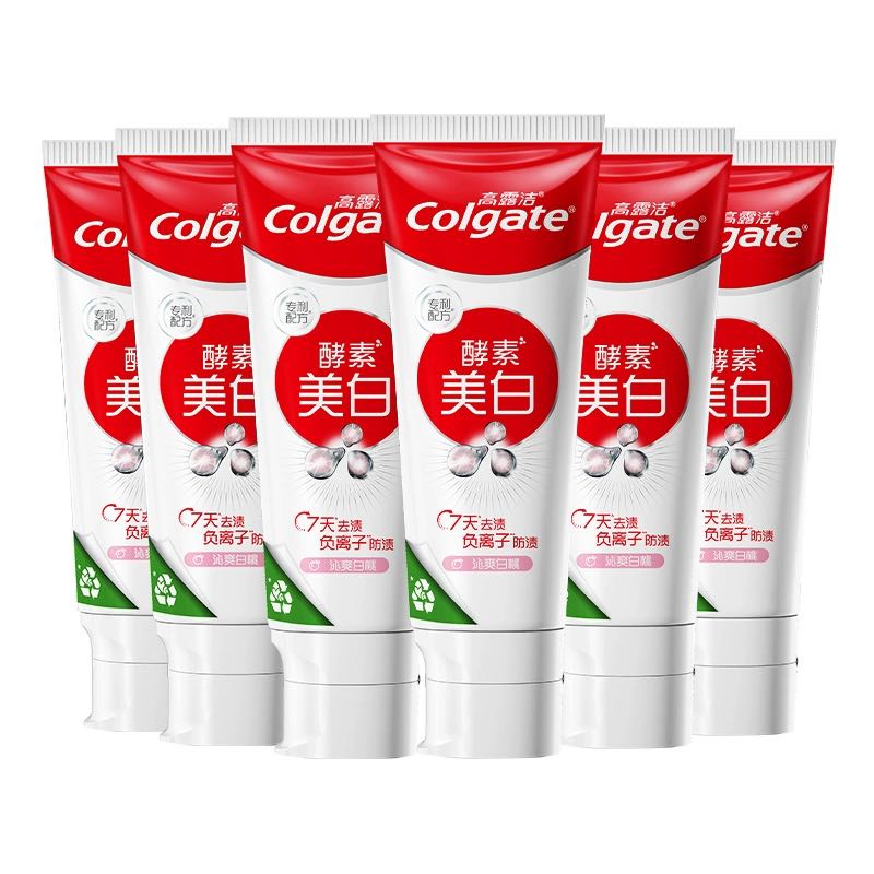 88VIP：Colgate 高露洁 酵素亮白牙膏80g*6支包邮 22.65元（需用券，天猫返卡20元